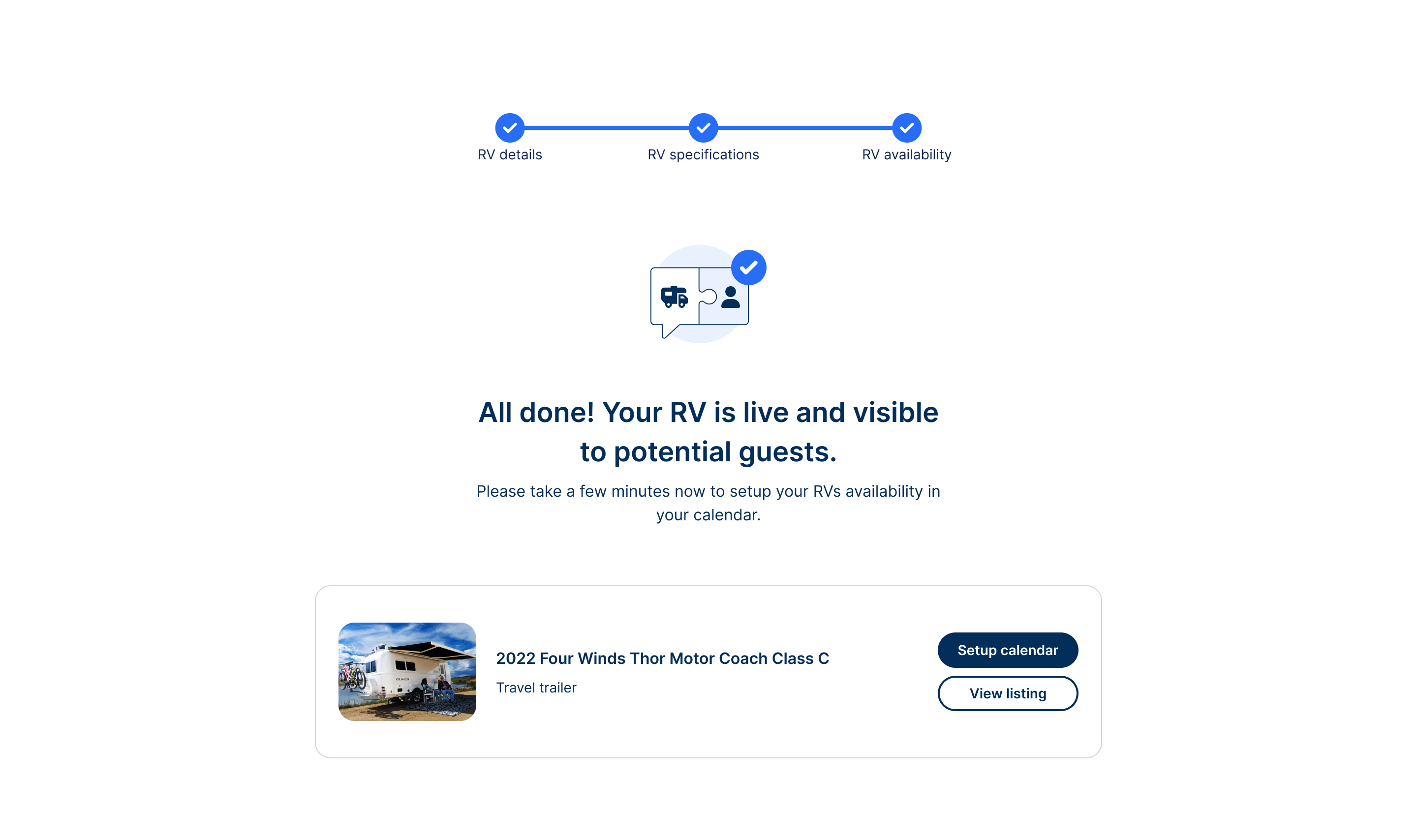 Step-by-step listing flow